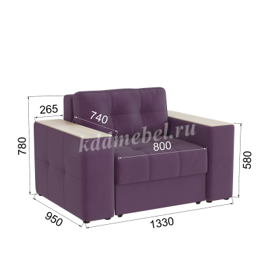Кресло-кровать Виконт (Винный/Клен кремовый)