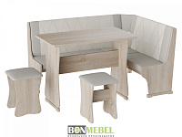 Кухонный уголок Гамма Тип-2 (Дуб Крафт белый/Серый/Белый) 