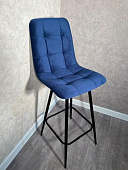Стул барный Найс велюр (Синий california 784/Черный конус)