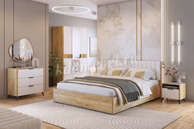 Комод Адам (Дуб крафт золотой/Белое дерево)