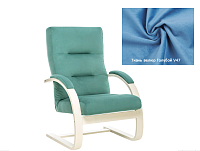 Кресло для отдыха Leset Монэ (Слоновая кость/Ткань велюр Голубой V47)