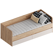 Кровать Сицилия 0.8 с ящиками (Дуб альпийский/Тефия)