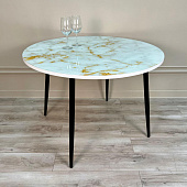 Стол обеденный Луна-1 (Фотопечать Эко-3/Черный) 