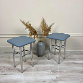 Табурет Квадрат (Серый экокожа)