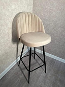 Стул барный Честер велюр (Бежевый california 102/Черный конус)