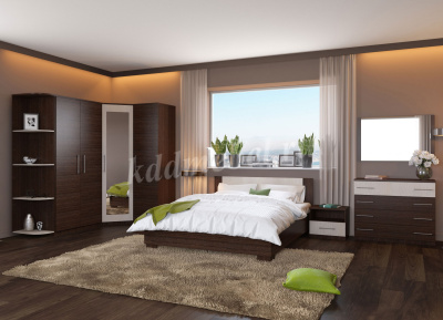 Стеллаж угловой Аврора (Венге/Дуб молочный) 