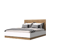 Кровать Адель 1.6 (Дуб вотан/Белый гладкий)