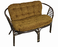 Диван двухместный RJG-Bahama (Ротанг №6, ткань Mulan 152)