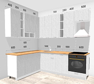 Кухня угловая Кассия 1,80*2,40 МДФ Белый (Венеция Лайт/Столешница Дуб вотан)