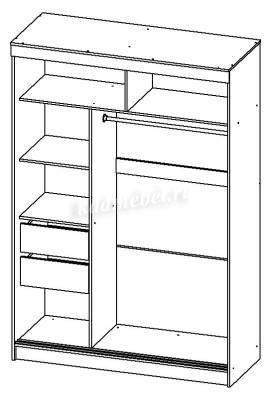 Шкаф-купе Ева 1500 (Анкор светлый)
