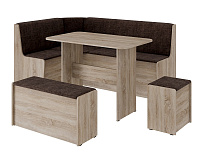 Кухонный уголок Чикаго ткань (Дуб сонома/Коричневый)