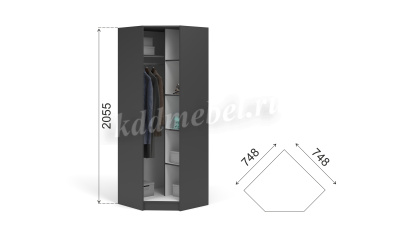 Шкаф угловой Чикаго (Антрацит/Белый)