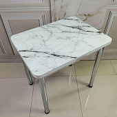 Стол обеденный Д29 раскладной (Белый мрамор/Белый)