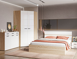 Либерти СтендМебель (Дуб сонома/Белый глянец)