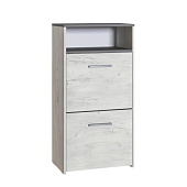 Тумба для обуви Юнона 13.253 (Дуб Белый Craft/Серый Шифер)