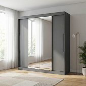 Шкаф-купе Лето-4 2.0 с зеркалом (Графит)