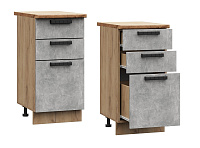 Шкаф нижний ШН3Я 400 Кухня Модена (Дуб Бирюза) БЕЗ СТОЛЕШНИЦЫ