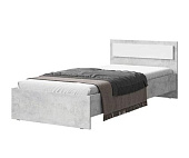 Кровать Лето 0.9 с настилом (Цемент светлый/Белый)