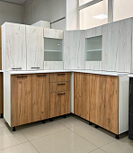 Кухня угловая Сардика 1.1*2.0м (Дуб крафт белый/Дуб крафт золотой)