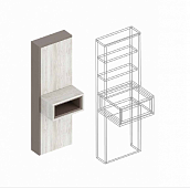 Тумба прикроватная Анита навесная правая (Винтерберг/Рейн бронза)