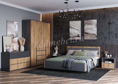 Шкаф Стил угловой (Темно-серый лофт/Дуб золотистый)