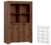 Пенал малый двойной Квадро-28 (Дуб Делано темный)