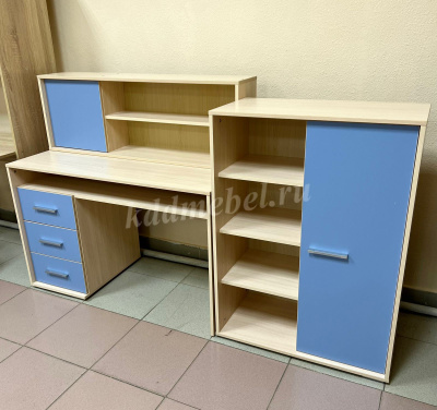 Уголок школьника Паскаль СТ-104 (Дуб молочный/Синий)