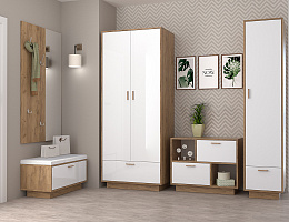 Эго (Дуб крафт золотой/Белый глянец) Эго (Дуб крафт золотой/Белый глянец)