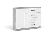 Комод Чикаго 1д 4 ящ (Ателье светлый/Белый)