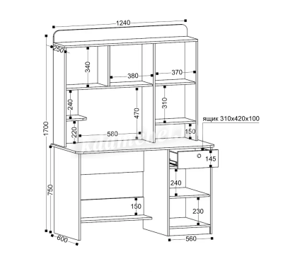 Стол компьютерный Котофей (Дуб эльза)