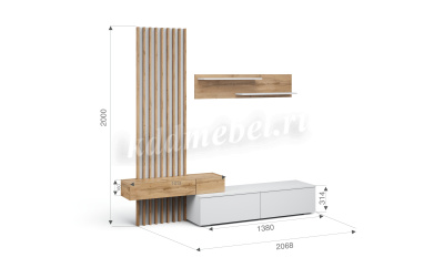 Гостиная Риана Вайт 2.07 (Вотан/Белый)