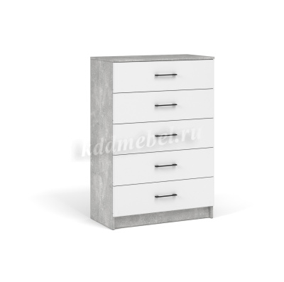 Комод Чикаго 5 ящ (Ателье светлый/Белый)