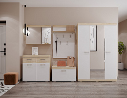 Соната (Дуб сонома/Белый глянец)