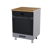 Шкаф нижний духовой 6Д кухня Танго без столешницы (Белый/Горький шоколад глянец)