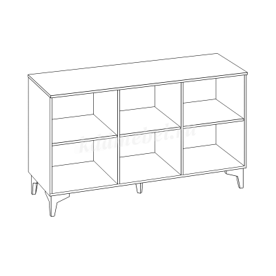 Милена Комод 3ств (Роквуд/Белый лофт)
