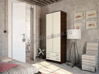 Шкаф Дуэт комбинированный без зеркала (Венге/Лоредо)