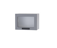 Шкаф верхний со стеклом 5ХС кухня Осло (Белый/Карбон Фарфор)