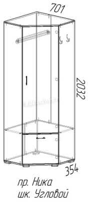 Шкаф угловой Ника ШУ701 (Белый)