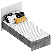 Кровать Лео-2 0.9 с настилом (Айрон рок/Софт айс)