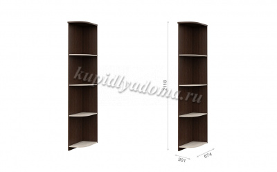 Стеллаж угловой Аврора (Венге/Дуб молочный) 