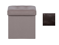 Пуф Leset Плуто складной с крышкой (Varana DK Brown коричневый экокожа)