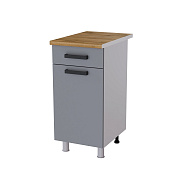 Шкаф нижний с 1 ящиком 4Р1 кухня Крафт без столешницы (Дуб сонома/Бетон светлый)