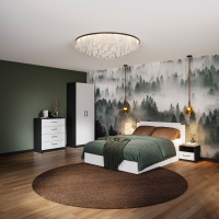 Чикаго спальня с 2дв шк антрацит_белый Чикаго спальня с 2дв шк антрацит_белый