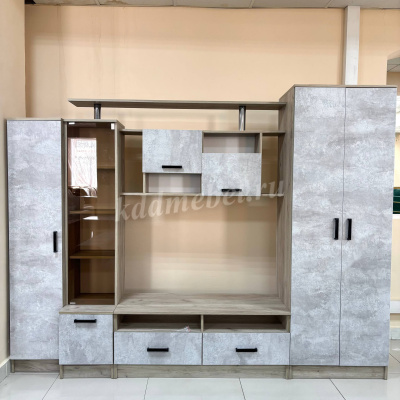 Гостиная Оскар-5 (Дуб крафт серый/Цемент)