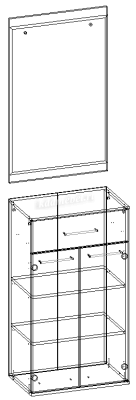 Зеркало Италия (Ясень шимо темный/Ясень шимо светлый)