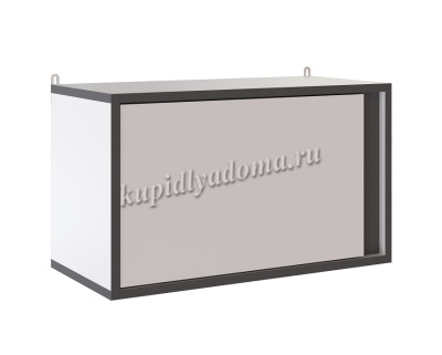 Полка закрытая Асцелла (Белый/Графит серый)