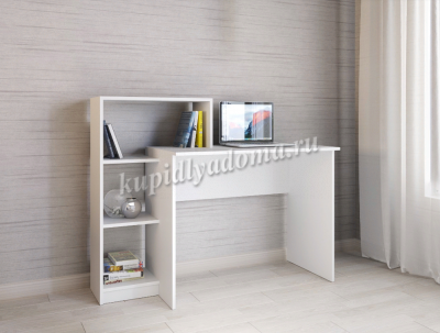 Стол компьютерный Квартет-2 (Белый древесные поры)