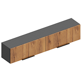 Шкаф настенный Моника 1600 (Темно-серый лофт/Дуб золотистый)