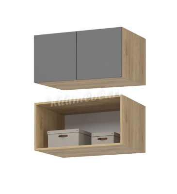 Антресоль Лион 800 (Дуб крафт золотой/Графит серый)