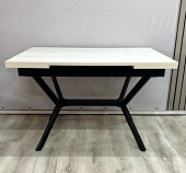 Стол обеденный раздвижной Мистик К (Дуб крафт белый/Черный)